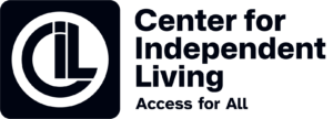 A black logo reading "Center for Independent Living" and "Access for All"