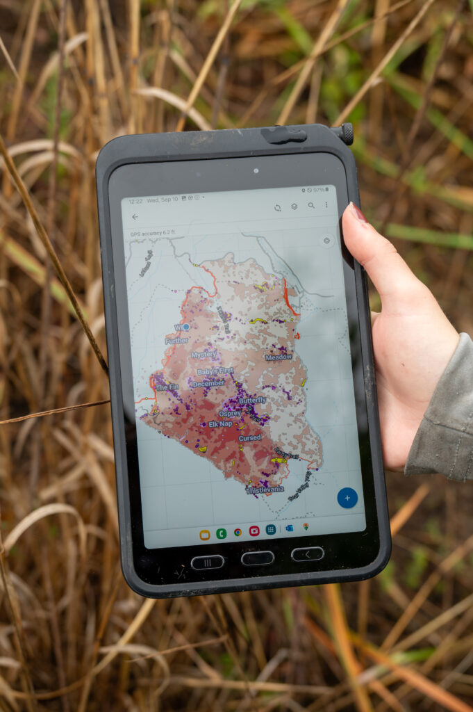 A close up of a tablet displaying a map.